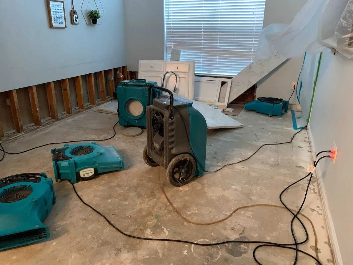 Dehumidifier in flood-cut room for Water Extraction & Removal in Plum